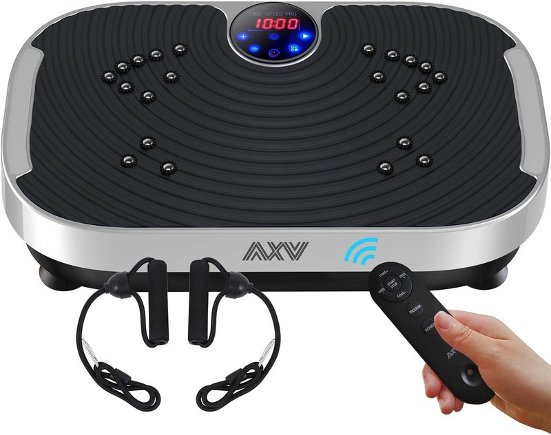 AXV Vibration Plate Exercise Machine Whole Body Workout Vibrate Fitness Platform Lymphatic Drainage Machine for Weight Loss Shaping Toning Wellness Home Gyms Workout - Image 1